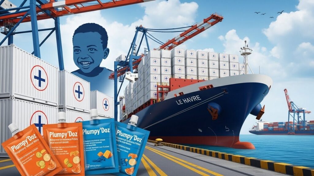 Aide Humanitaire Gaza : 383 Tonnes Plumpy’Doz Expédiées Depuis Le Havre