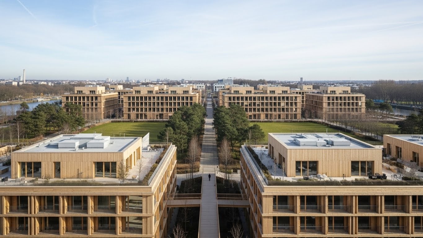 Découvrez pourquoi le plus grand campus de bureaux en bois d’Europe à Nanterre reste largement vide malgré son inauguration prestigieuse. Perspectives 2026 et défis du marché tertiaire durable.