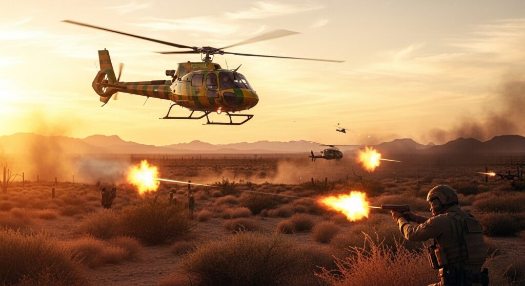 Arizona : Fusillade sur Hélicoptère Frontalier