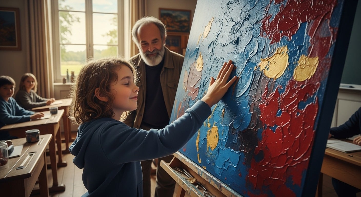 Découvrez comment un artiste plasticien révolutionne l'accès à l'art en milieu rural : les élèves touchent les œuvres pour mieux les comprendre et lutter contre les inégalités culturelles.