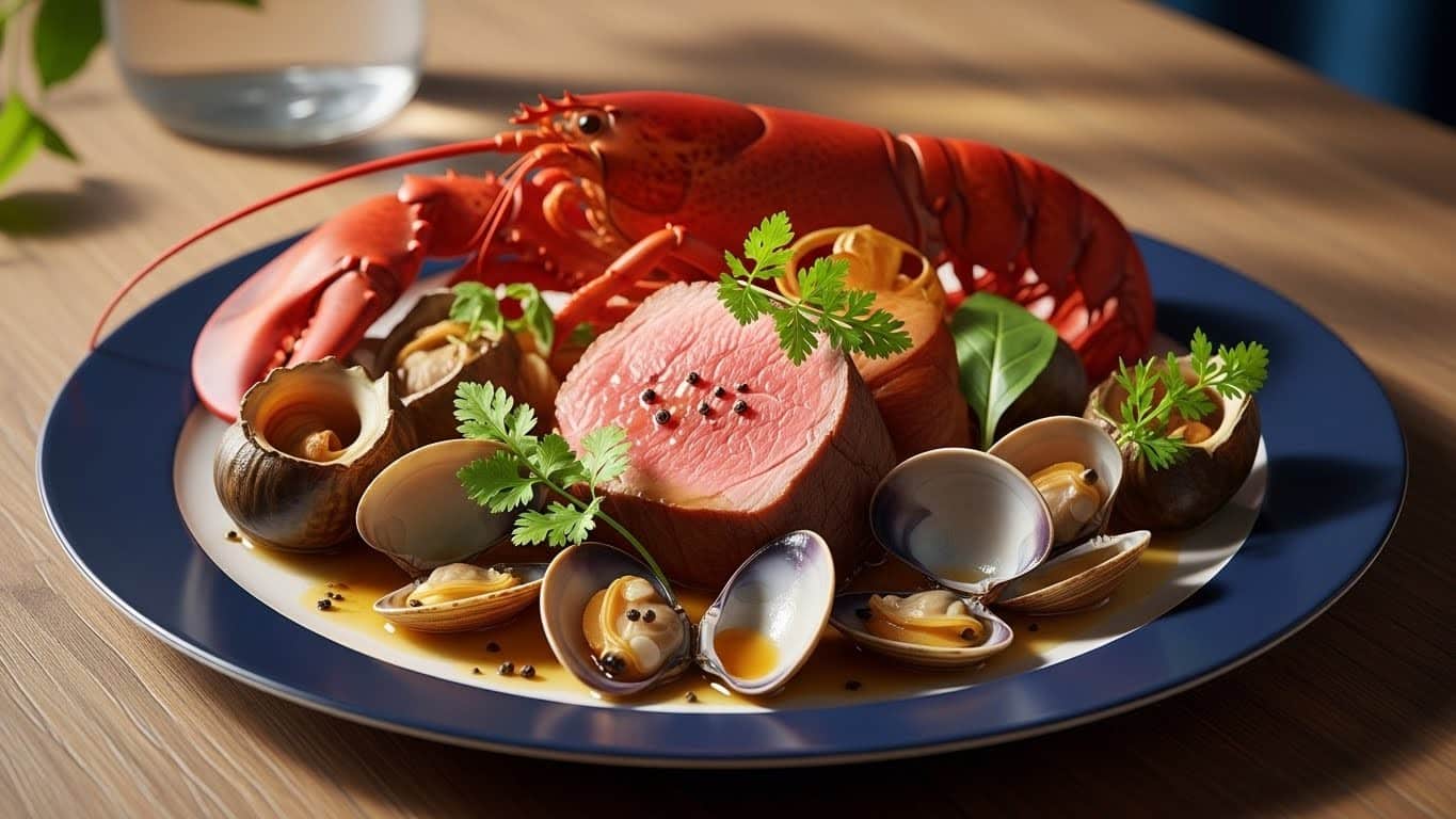 Découvrez pourquoi les plats terre-mer comme porc aux coques ou ris de veau au homard séduisent tant les chefs et nos palais. Une tendance audacieuse qui explose en saveurs !