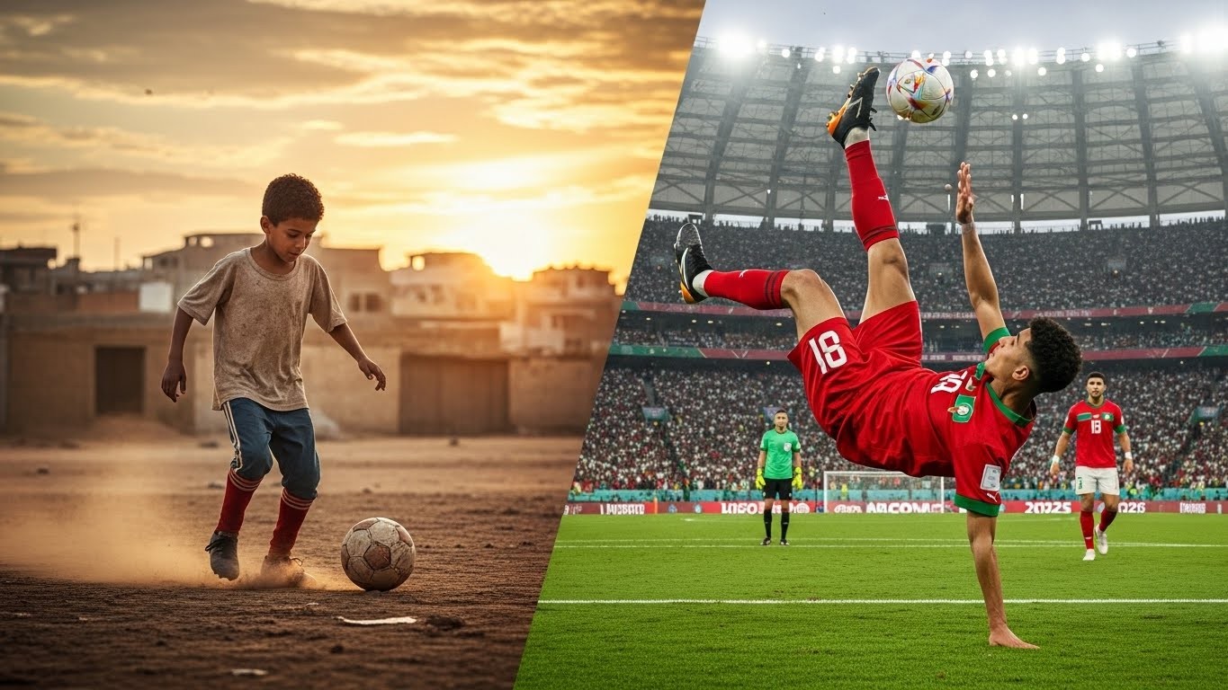 Découvrez le parcours incroyable d'Ayoub El Kaabi, enfant des quartiers populaires de Casablanca devenu sensation de la CAN 2025 avec ses buts acrobatiques. Une histoire inspirante de persévérance.