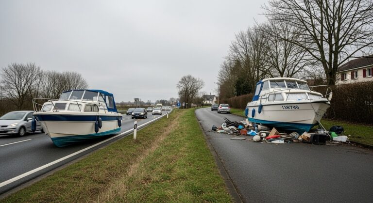 Bateaux Échoués sur la Route dans l&rsquo;Oise : Une Honte Locale