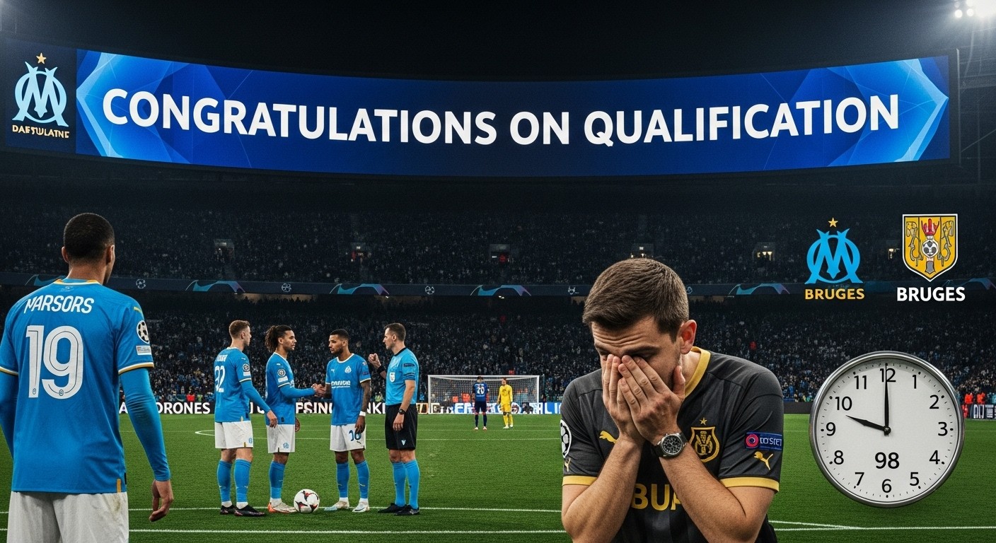 Découvrez comment un message de félicitations prématuré du Club Bruges a transformé la défaite de l'OM en Ligue des champions en moment cruel et ironique. Une soirée folle à revivre !