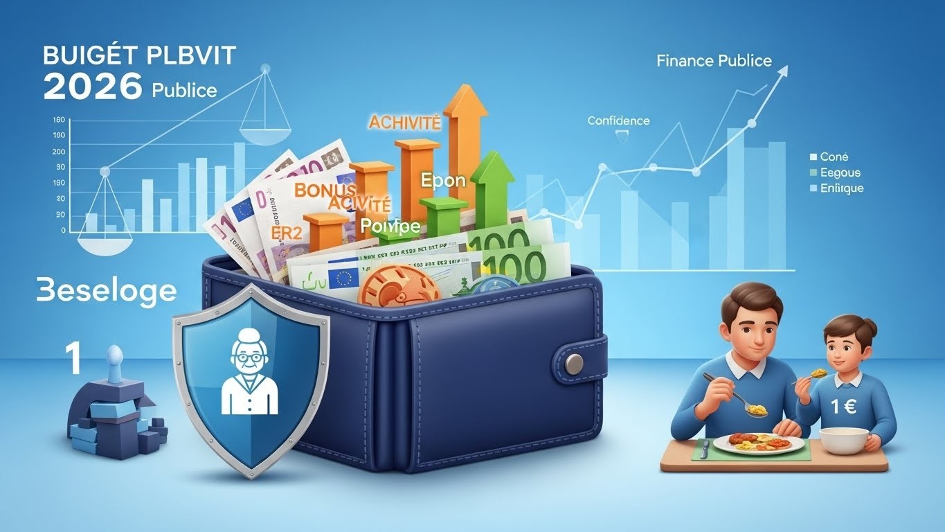 Découvrez les mesures clés du budget 2026 : +50€ prime d’activité, impôts stables pour retraités, repas à 1€ étudiants. Un compromis sans hausse fiscale ?