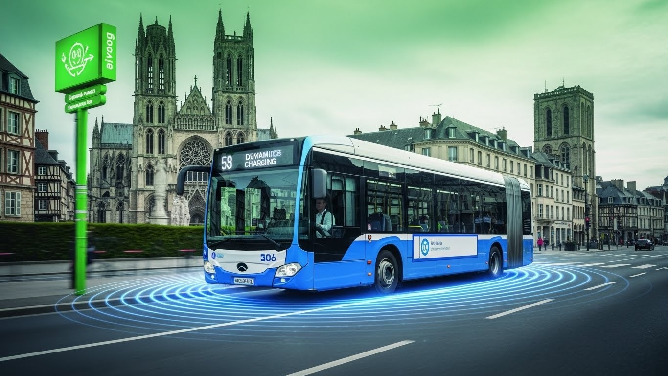 Découvrez à Rouen le bus qui se recharge en roulant grâce à l'induction dynamique. Une innovation testée qui pourrait révolutionner les transports urbains électriques. Sans arrêt, plus d'autonomie !