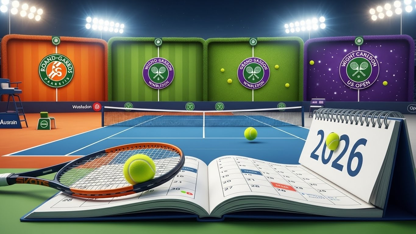 Découvrez le calendrier complet du tennis 2026 : dates des Grands Chelems, Masters 1000, tournois français et tenants du titre. La saison promet des duels intenses dès janvier !
