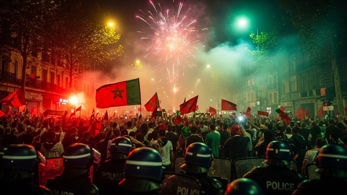 Découvrez les incidents marquants en France suite à la qualification historique du Maroc en finale de la CAN 2025 : tirs de mortiers, projectiles sur police... entre joie immense et tensions inattendues.