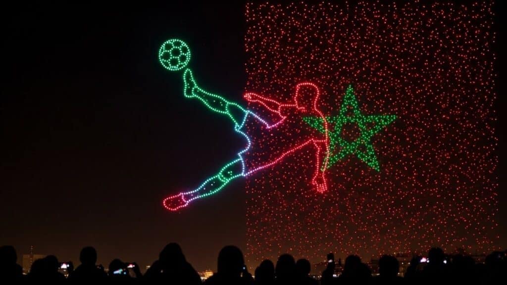 CAN 2025 : Hommage Époustouflant à El Kaabi en Drones