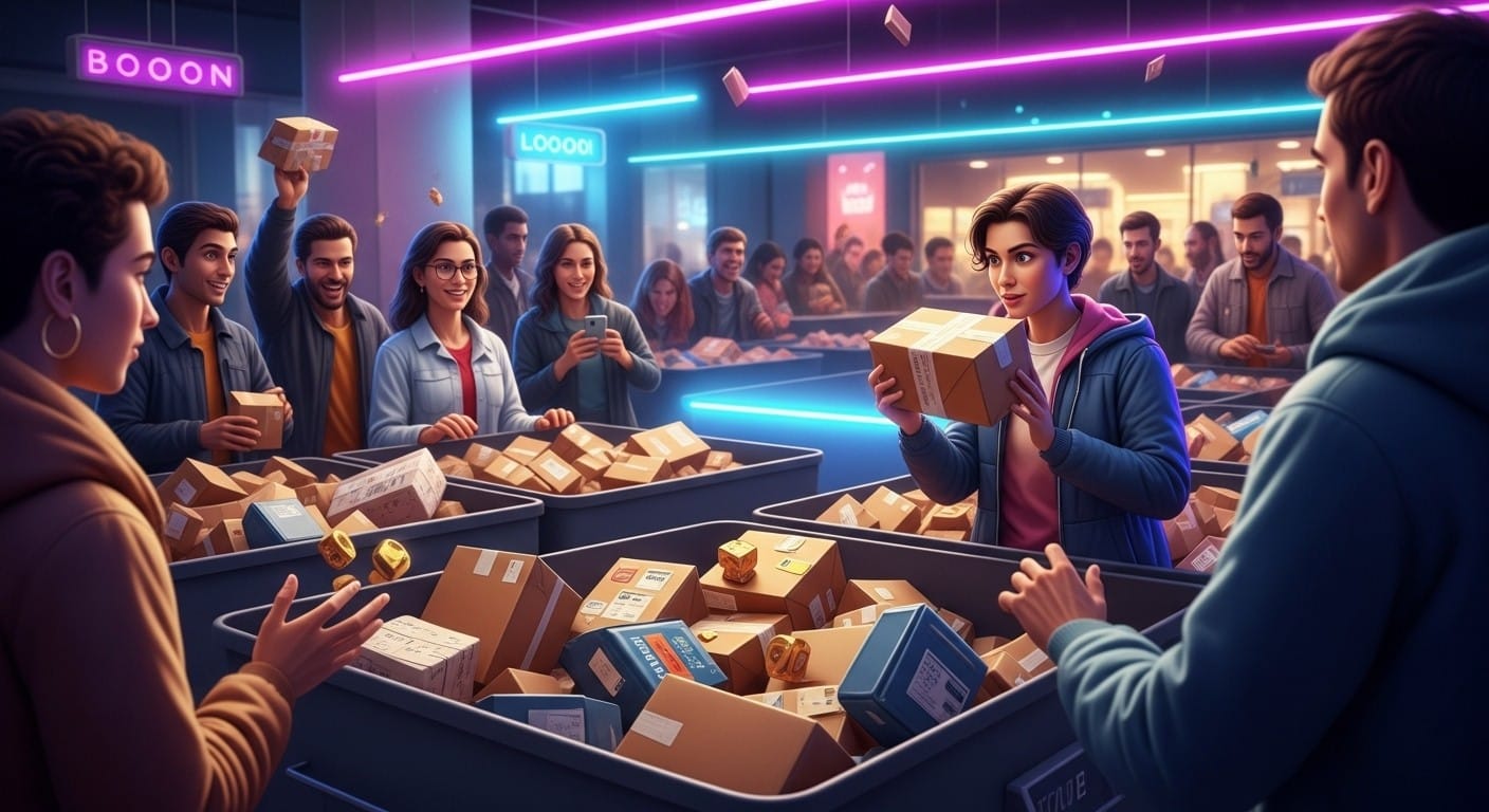 Découvrez la vente mystère de 10 tonnes de colis perdus à l'aveugle au Westfield Les Quatre Temps. Une expérience addictive mêlant hasard, bonnes affaires et frissons, comme un vrai jeu de loterie moderne !