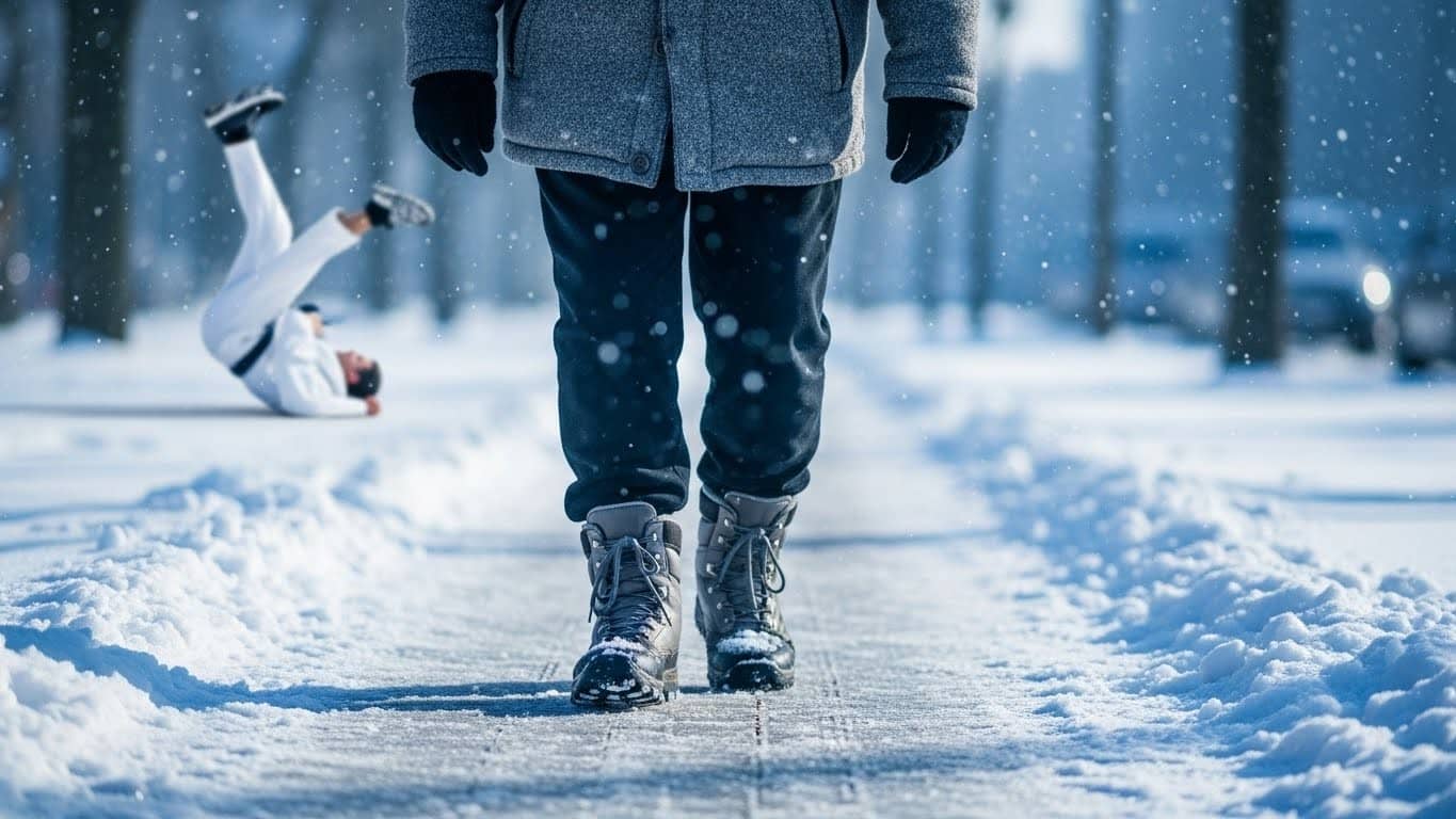 Découvrez comment éviter les chutes dangereuses sur neige et verglas. Conseils pratiques, astuces inattendues et prévention des fractures pour tous les âges. Ne risquez plus une blessure cet hiver !