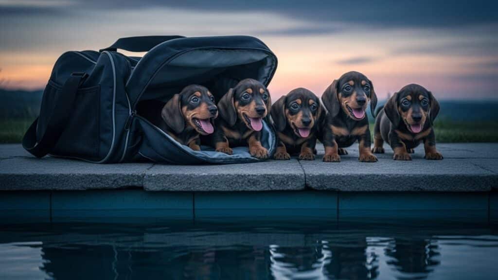 Cinq Chiots Teckels Sauvés d&rsquo;un Sac de Sport Abandonné