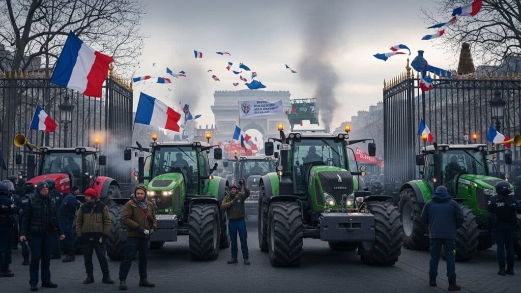 Colère Agricole à Paris : Tracteurs Devant l&rsquo;Assemblée Nationale