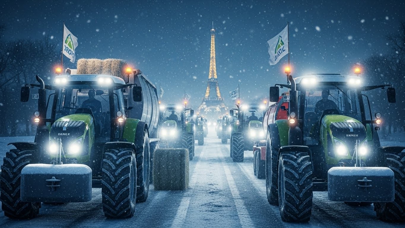 Des agriculteurs en colère convergent vers Paris avec une centaine de tracteurs, bravant la neige et les forces de l'ordre. Découvrez les raisons profondes de cette mobilisation massive et ce qui pourrait se passer demain.