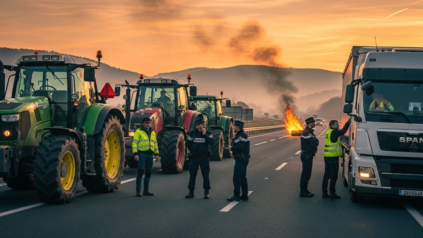 Les agriculteurs des Pyrénées-Orientales en colère après la fermeture des accès autoroutiers. Contrôles interrompus, viande intraçable interceptée : découvrez les raisons de cette mobilisation contre le Mercosur.