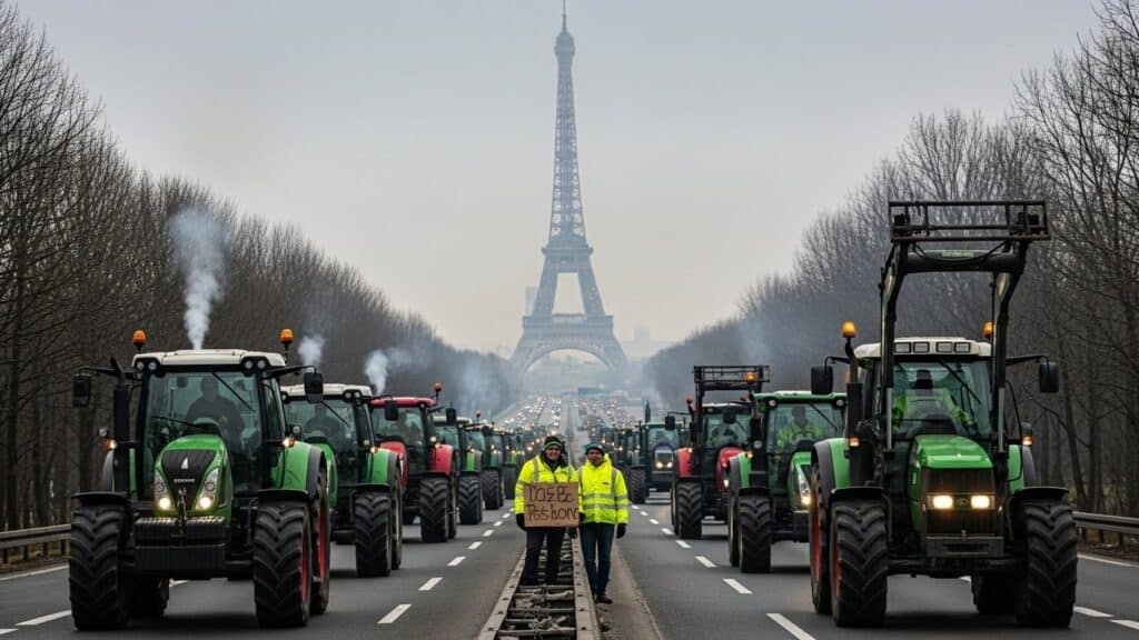 Colère Agriculteurs : Tracteurs Bloquent A13 vers Paris