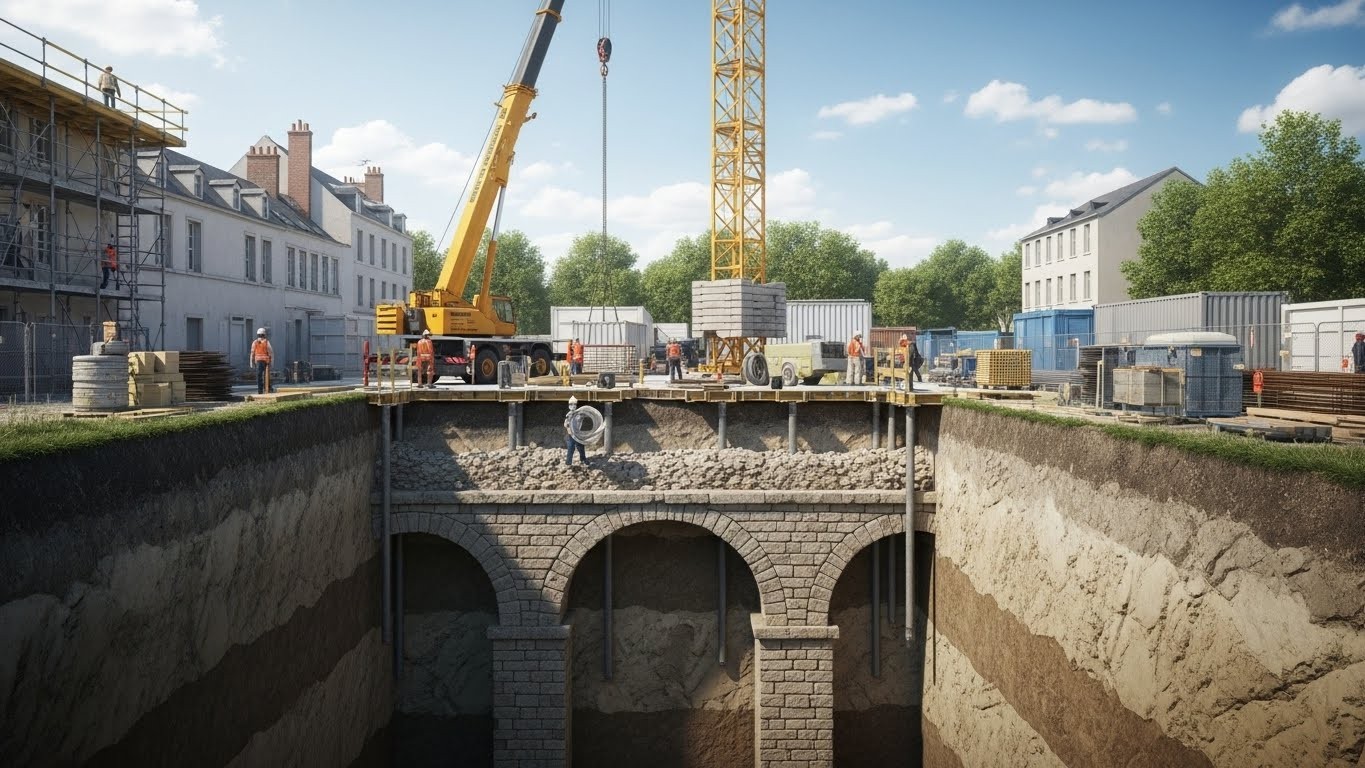 Découvrez comment un chantier à Limoges a relevé le défi de bâtir un immeuble au-dessus d'un aqueduc romain et d'un réseau souterrain complexe. Un exemple fascinant de préservation du patrimoine antique.