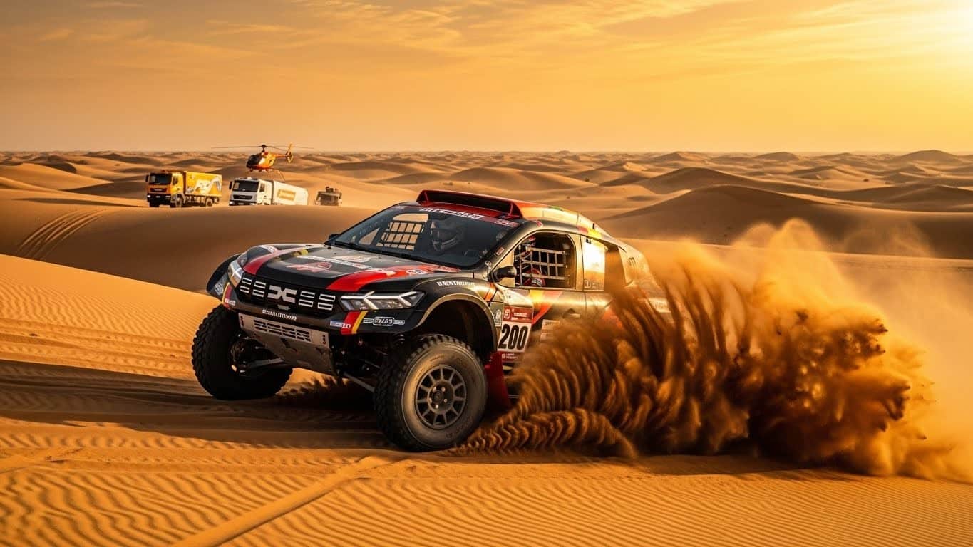 Découvrez tout sur le Dakar 2026 en Arabie Saoudite : parcours exigeant de 8000 km, favoris en autos et motos, Sébastien Loeb favori chez Dacia... Cette édition s'annonce épique !