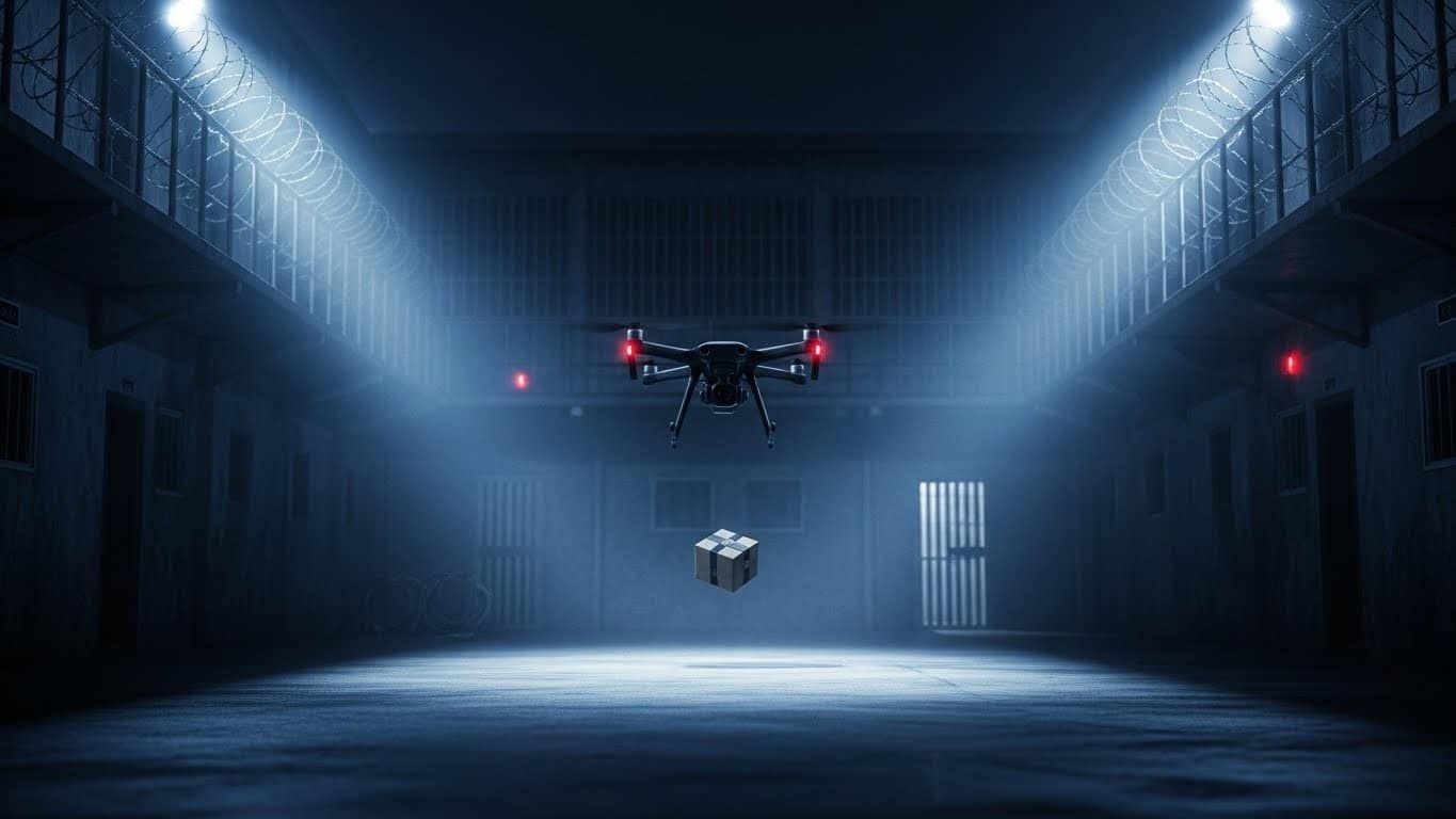 Une arme de poing, munitions et lames de scie larguées par drone dans la cour d'une maison d'arrêt du Jura : un seuil dangereux franchi ? Enquête ouverte et alertes sur la sécurité carcérale.