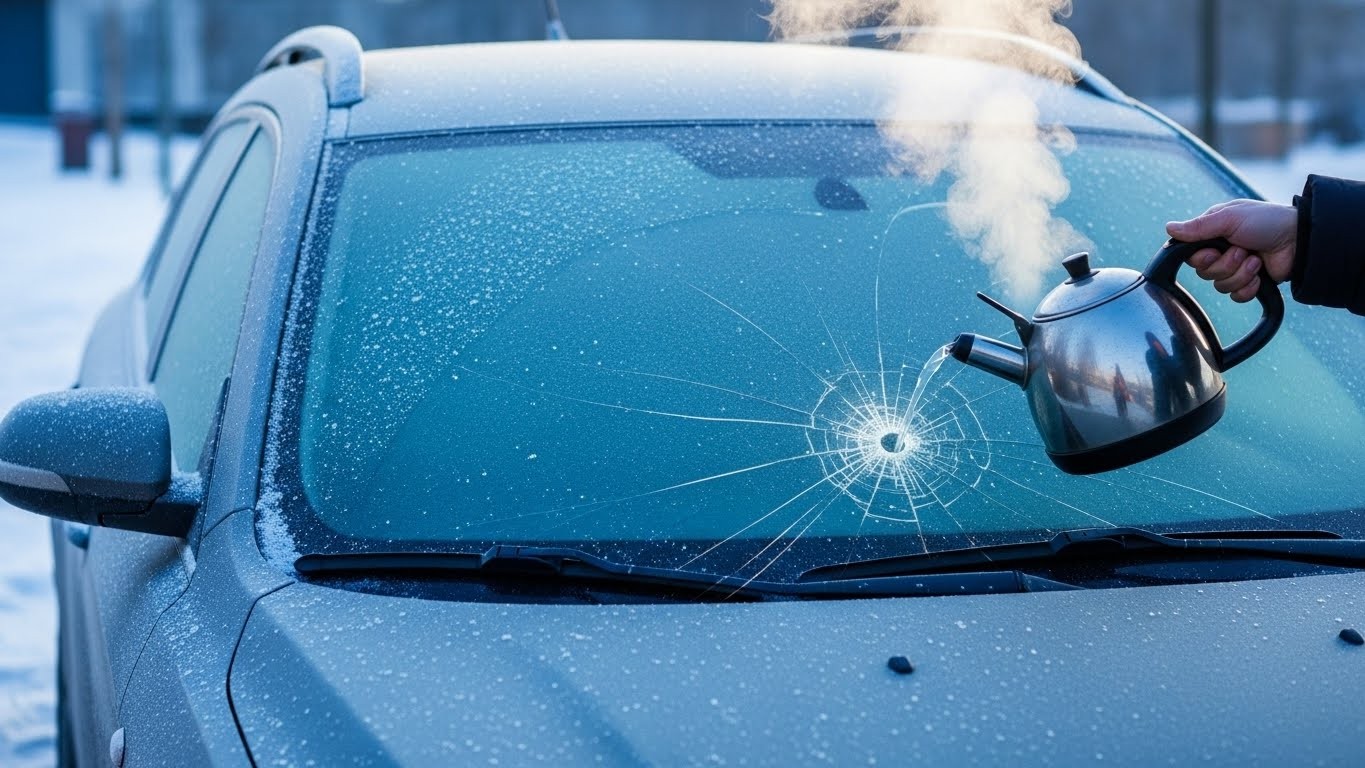 Découvrez pourquoi verser de l'eau chaude sur un pare-brise gelé est une très mauvaise idée. Risques, solutions efficaces et astuces pour l'hiver : tout ce qu'il faut savoir pour protéger votre voiture.