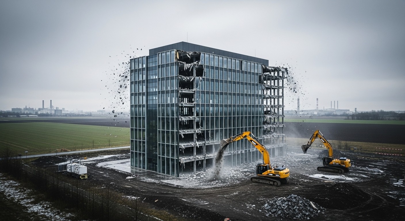La démolition récente du bâtiment Gradient au Technocentre Renault à Guyancourt marque la fin d'une ère. Coûts exorbitants, télétravail et flex office expliquent ce choix radical qui interroge l'avenir des grands sites industriels.