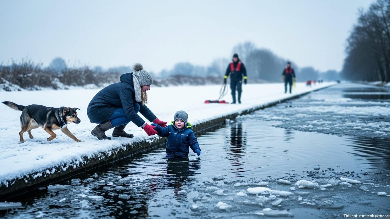 Découvrez le drame poignant d'une mère et son fils de 2 ans tombés dans un canal gelé pour secourir leur chien. L'enfant en état grave, hypothermia généralisée... Un accident qui interroge sur les dangers de l'hiver.