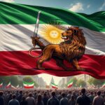 Drapeau Lion et Soleil : Symbole de la Révolte Iranienne