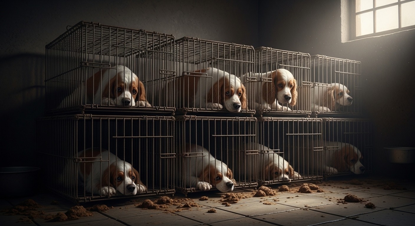 Une éleveuse du Val-d’Oise écope de 6 mois avec sursis pour avoir enfermé 31 cockers dans des cages trop petites, sans soins ni nourriture adéquate. Une affaire qui alerte sur la maltraitance animale.