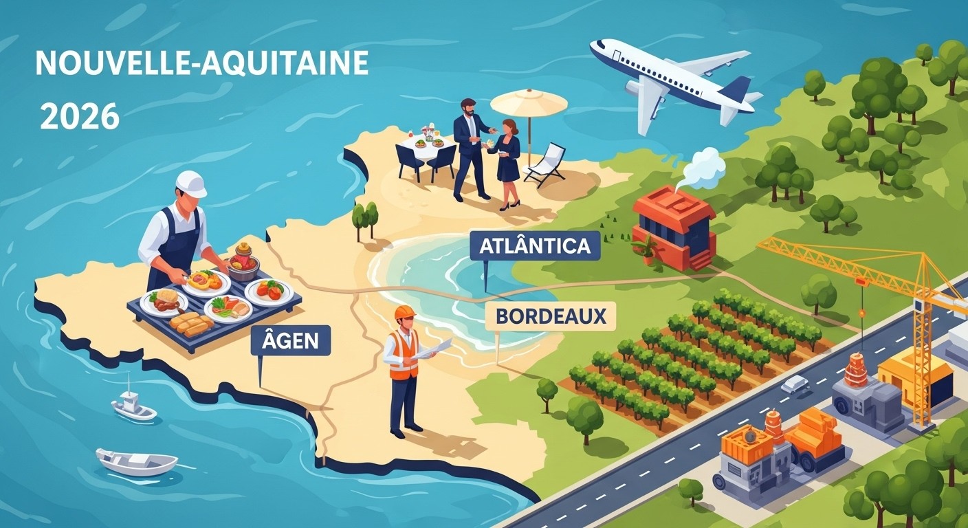 Découvrez les secteurs dynamiques qui embauchent massivement en Nouvelle-Aquitaine en 2026 : agroalimentaire, tourisme, aéronautique et plus. Quelles opportunités pour vous ?