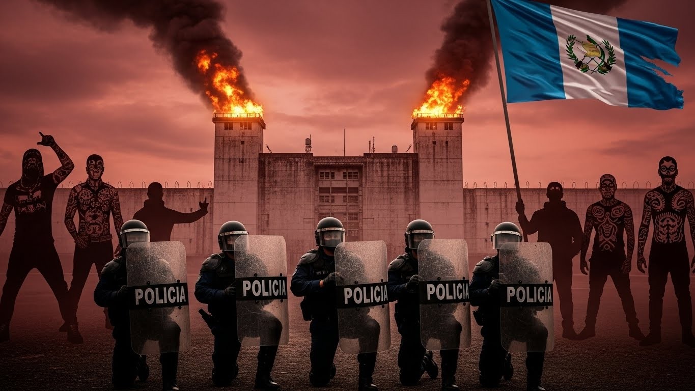 Guatemala en état de siège après meurtres de policiers par gangs en représailles. Mutineries en prisons et réponse ferme de l'État : analyse complète de la crise sécuritaire actuelle.