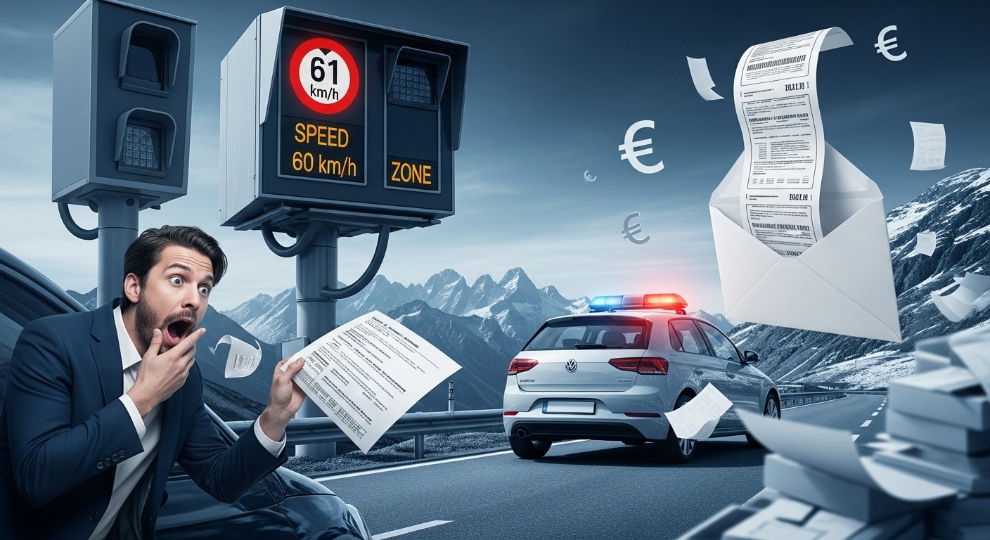 Découvrez comment un excès de vitesse minime de 1 km/h en Suisse a transformé une amende de 43 euros en facture salée de 2800 euros après trois ans de contestation judiciaire. Une leçon coûteuse !