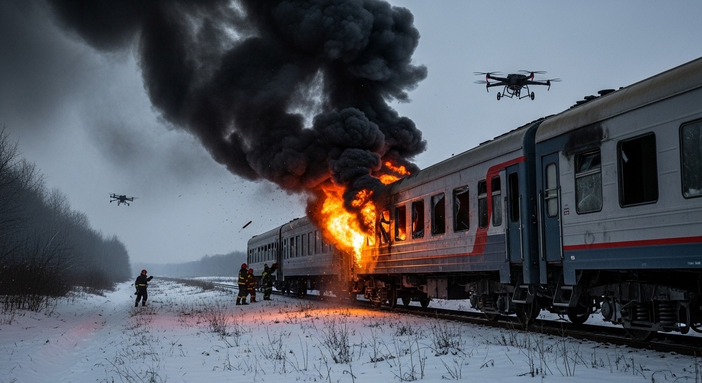 12 morts dont 5 dans un train visé par un drone russe près de Kharkiv. Frappes massives sur Odessa et infrastructures énergétiques en pleine guerre et négociations diplomatiques.
