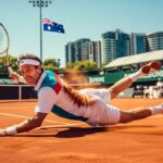 Gaël Monfils s&rsquo;entraîne sur terre battue à Melbourne pendant l&rsquo;Open d&rsquo;Australie