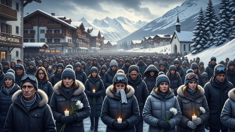 Hommage Émouvant aux Victimes de l&rsquo;Incendie à Crans-Montana