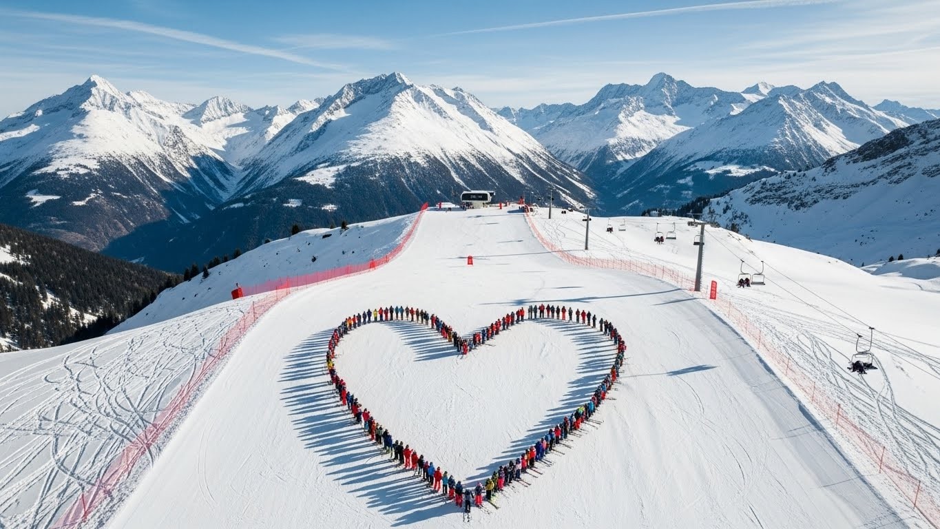 Découvrez l'hommage poignant des skieurs de Crans-Montana aux victimes de l'incendie mortel du Nouvel An. Un cœur géant sur les pistes pour exprimer solidarité et douleur partagée.