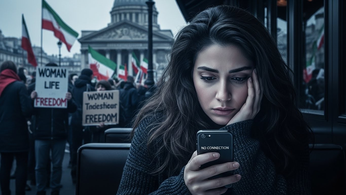 Les Iraniens de France vivent dans l'angoisse face à la coupure internet en Iran, peinant à avoir des nouvelles de leurs proches au cœur de la révolte. Témoignages et mobilisation à Paris.