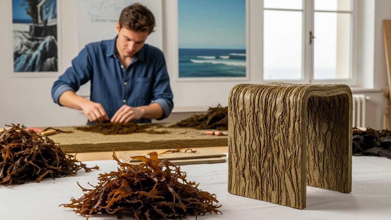 Découvrez comment un designer breton de 23 ans révolutionne le mobilier avec un matériau innovant à base d'algues brunes, 100% naturel et durable. Une histoire inspirante d'écologie et de créativité !