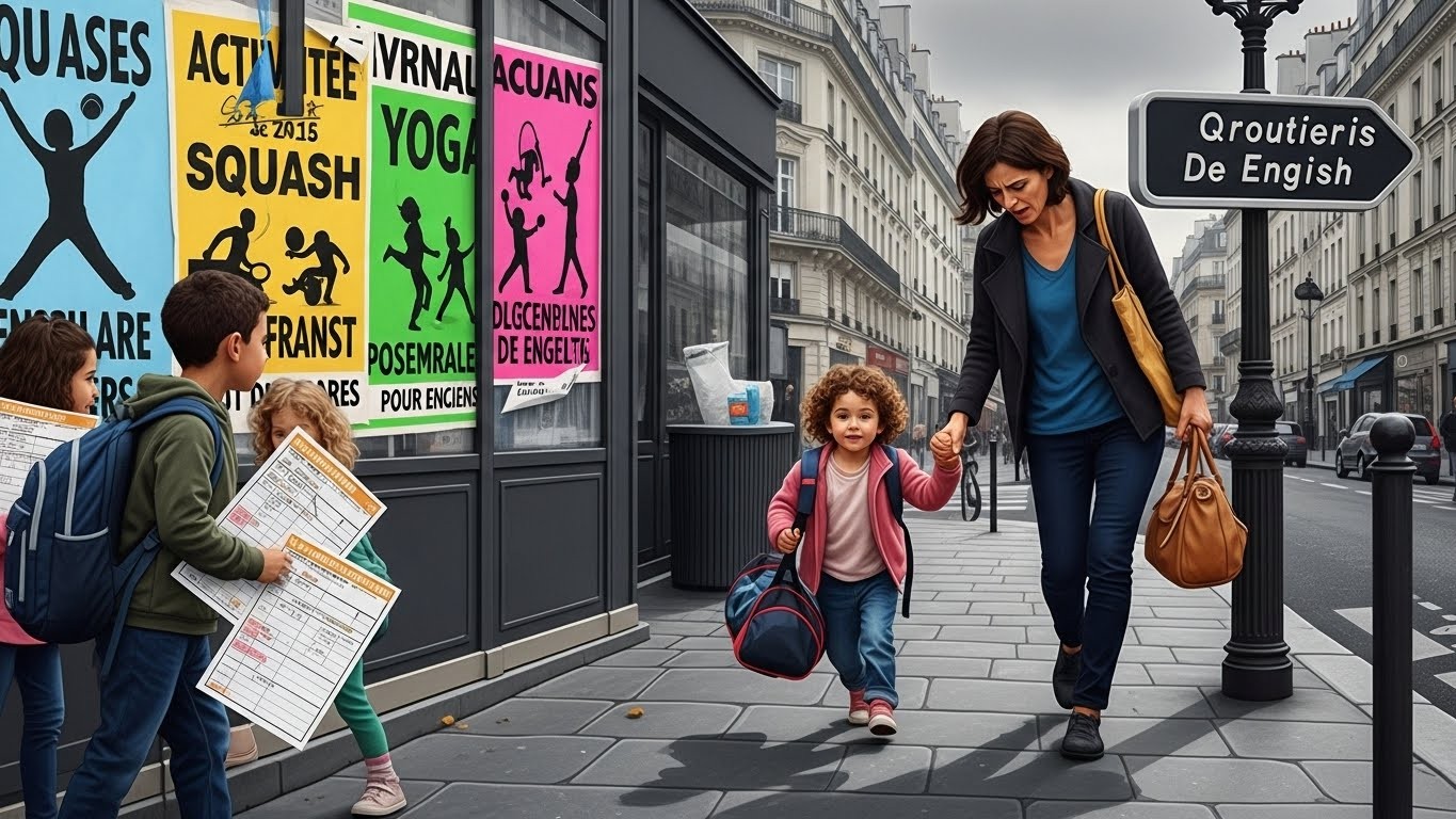 À Paris, parents et enfants se lancent dans une véritable compétition pour les cours de squash, anglais ou yoga dès la maternelle. Découvrez les pressions, les angoisses et les vrais enjeux de cette surenchère éducative.