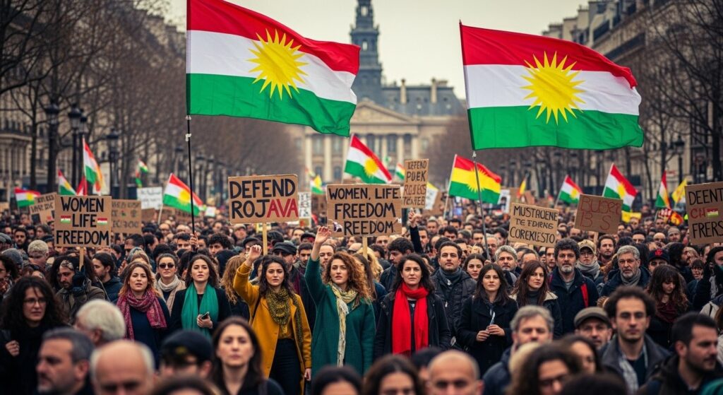 Manifestation Massive à Paris pour les Kurdes de Syrie
