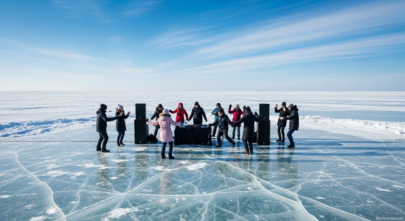 Découvrez comment la mer de Kiev gelée devient un refuge de bonheur pour les Ukrainiens malgré la guerre et le froid extrême. Une parenthèse vitale de danse et de liberté.