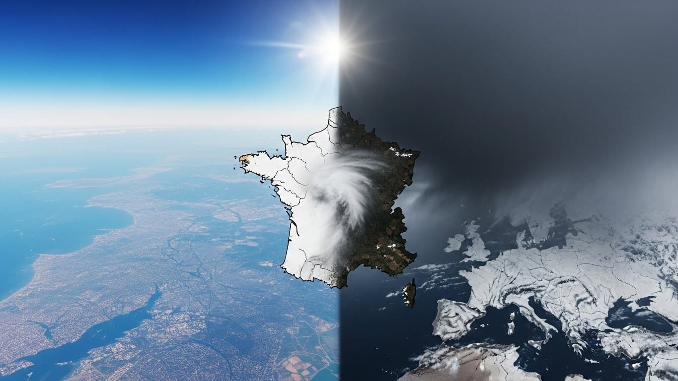 Ce week-end, la France se coupe en deux : grand soleil au Nord, pluies intenses et épisode méditerranéen au Sud. Neige dans les Pyrénées et températures douces. Prévisions détaillées jour par jour.
