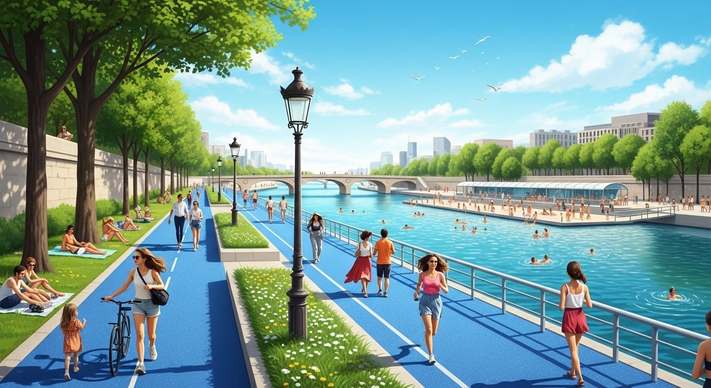 Découvrez le projet ambitieux pour les berges de Seine : 25 km de balade continue, baignade au port de l’Arsenal… Une vision pour rendre Paris plus verte et accessible lors des municipales 2026.