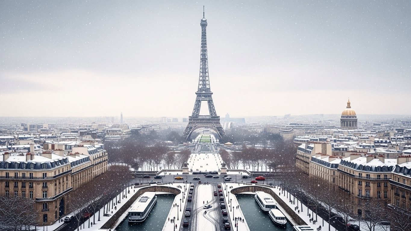 Découvrez les plus belles images de Paris sous la neige ce 5 janvier 2026. Flocons, manteau blanc, circulation perturbée : revivez cet épisode hivernal rare qui enchante la capitale malgré les complications.
