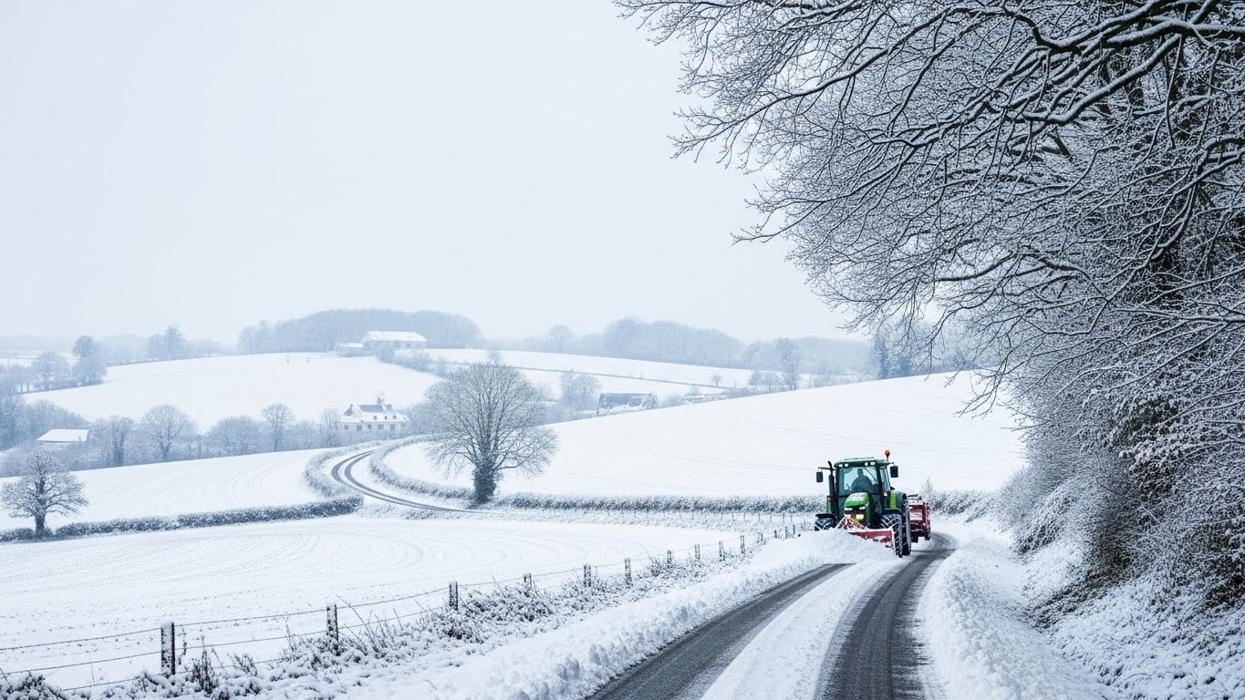 Découvrez comment une chute de neige inattendue a paralysé le bocage calvadosien avec jusqu'à 20 cm de poudreuse. Routes bloquées, tracteurs en action, verglas menaçant... Un épisode hivernal intense en ce début janvier 2026.
