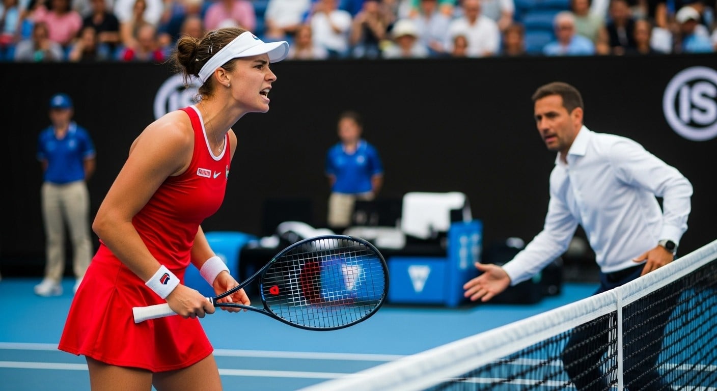 Découvrez le psychodrame vécu par Elsa Jacquemot à l’Open d’Australie 2026 : reproches en plein match à son coach, abandon des tribunes et défaite expéditive. Une leçon de mental ?