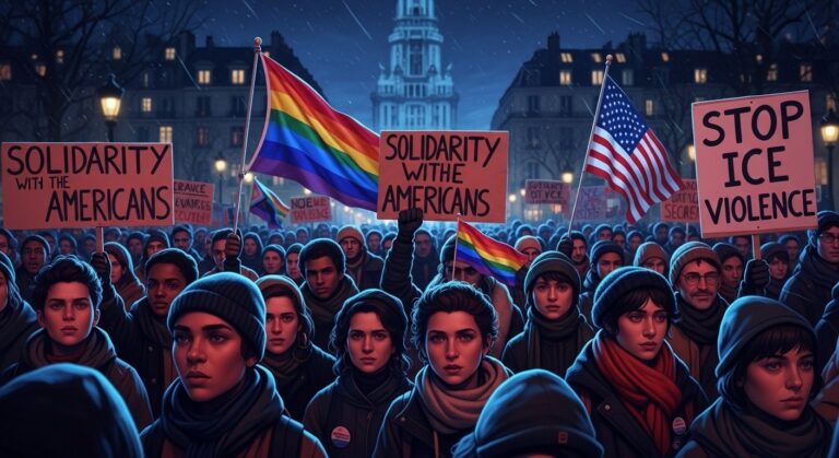 Paris Rassemblement Contre ICE Soutien Américains