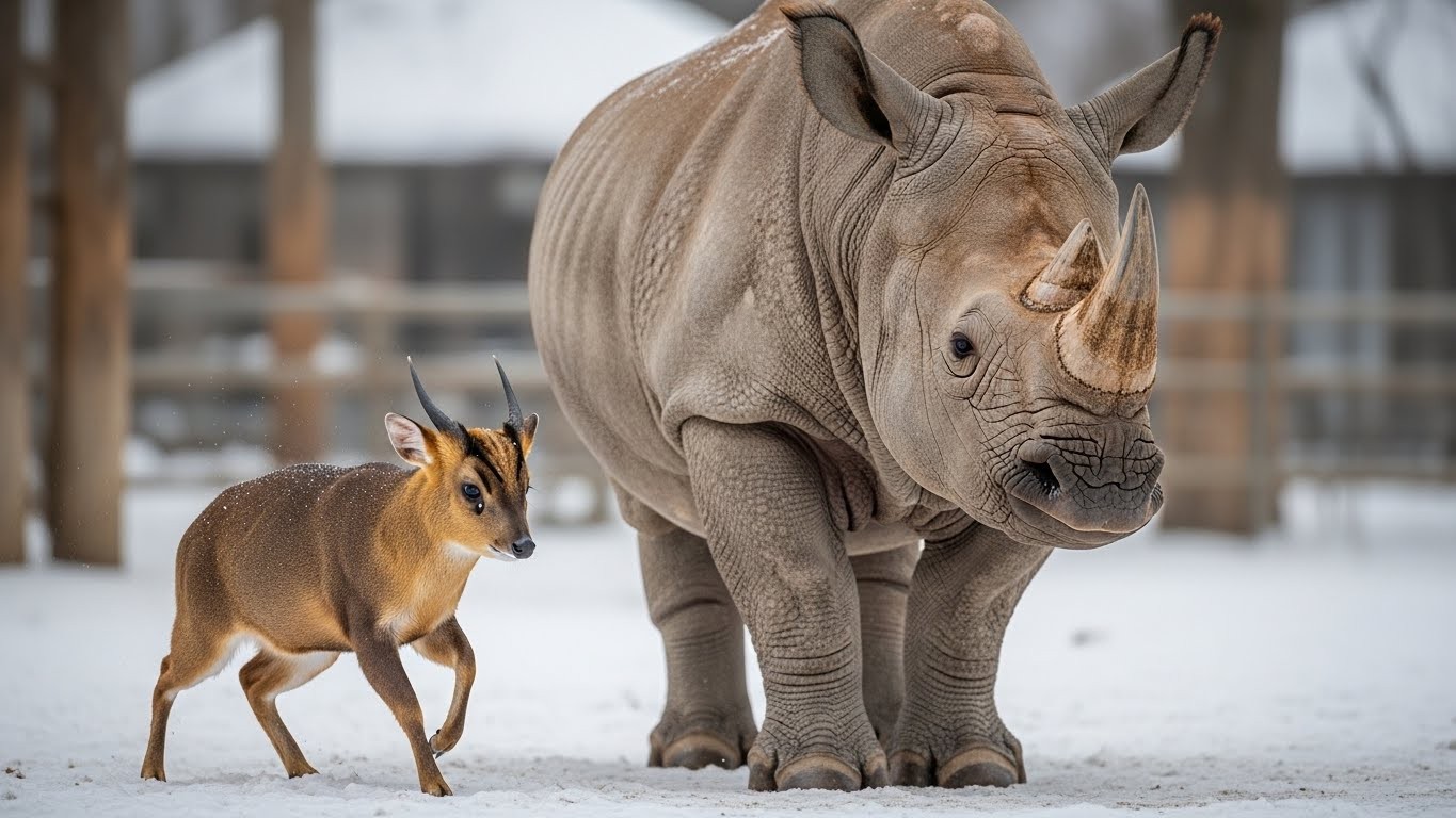 Découvrez comment un minuscule muntjac de Chine a tenu tête à un rhinocéros de 1,7 tonne dans un zoo polonais. Courage, instinct et humour dans cette vidéo virale qui fait fondre la toile !