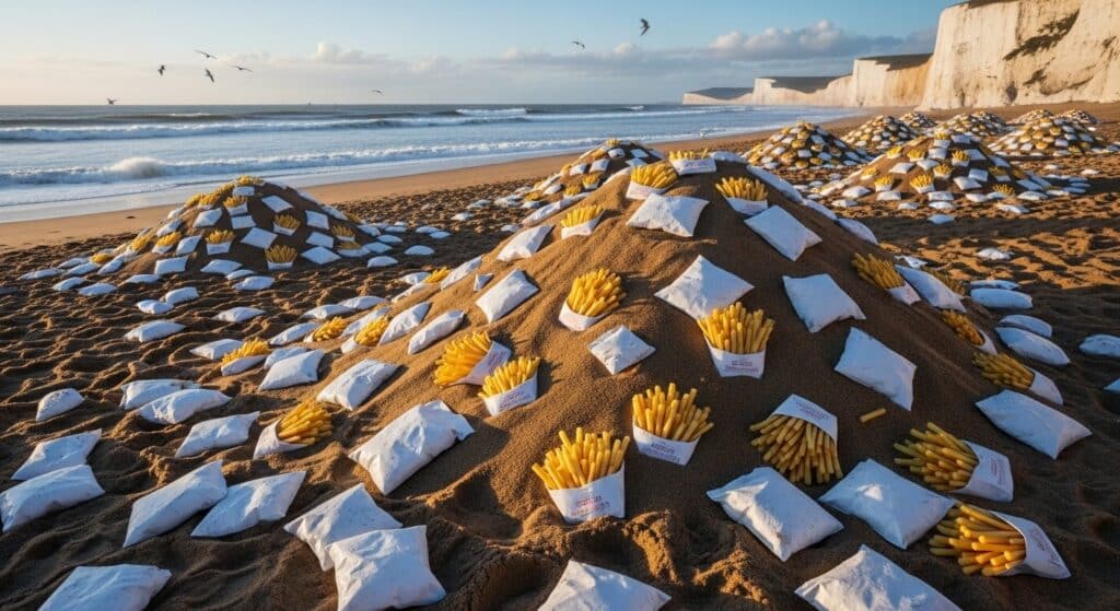 Plage Recouverte de Frites : L&rsquo;Incident Insolite sur les Côtes Anglaises
