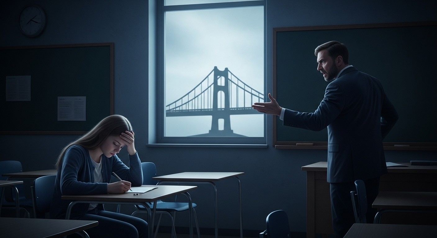 Une enseignante de mathématiques aurait dit à une collégienne en difficulté : « Tu n’as qu’à te jeter d’un pont ». Le père porte plainte. Découvrez les faits, le contexte et les enjeux du mal-être scolaire.