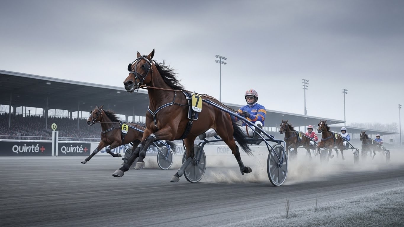 Découvrez l'arrivée du Quinté+ à Vincennes le 5 janvier 2026 : Joy Jénilou s'impose courageusement devant Jasmine de Vau. Analyse complète, performances et coulisses d'une course hivernale mémorable.